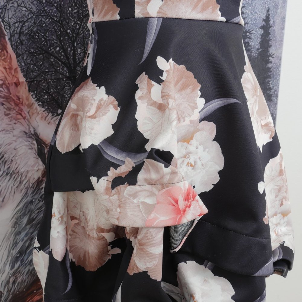 January 7 Black Cream Floral Size Small Dress - Picture 4 of 15